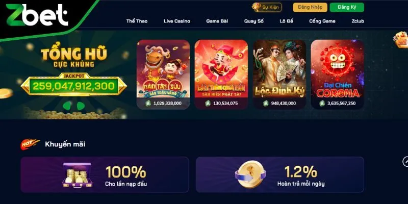 Truy cập website Zbet